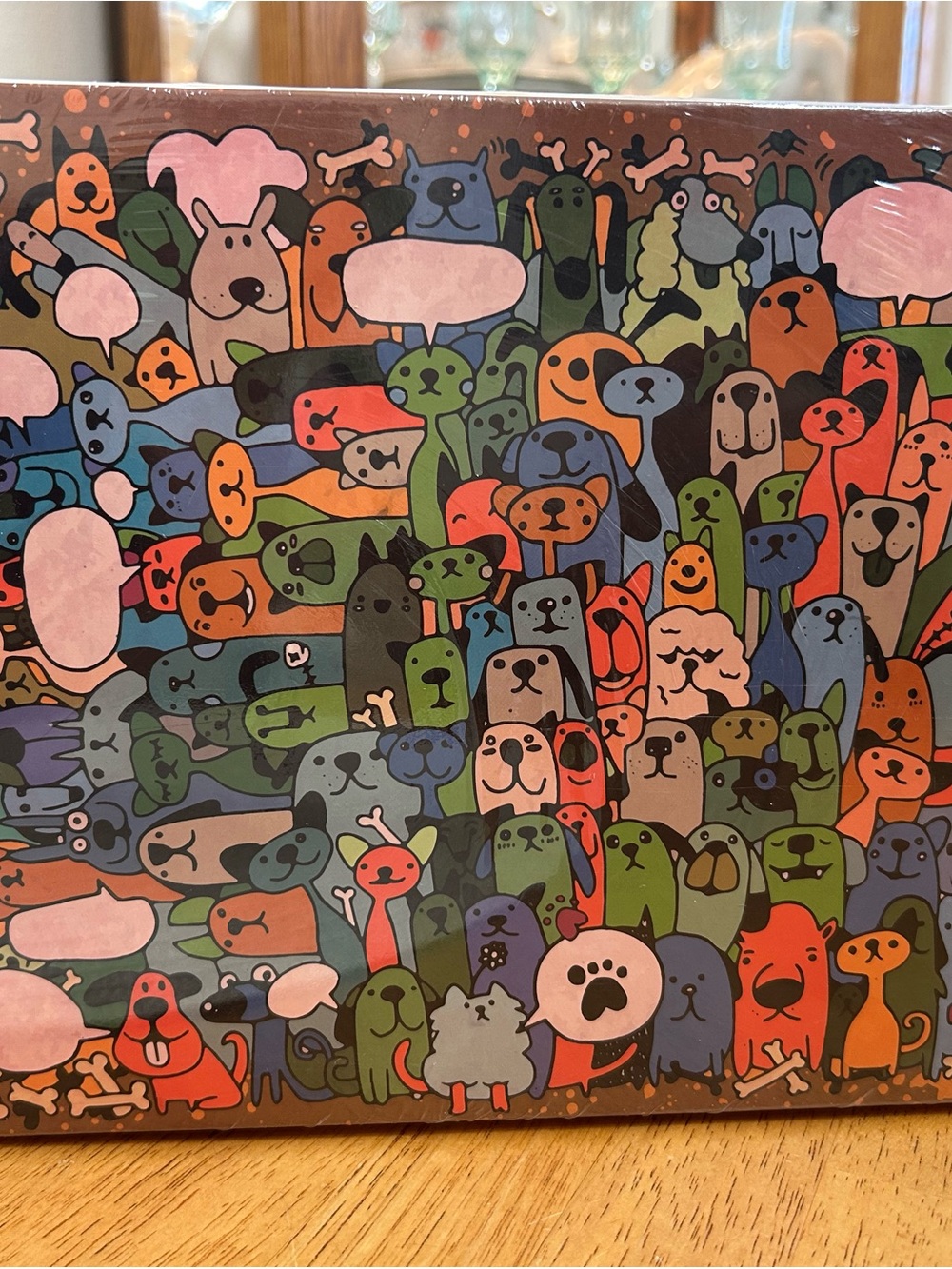 Colorful Dogs Puzzle Toy Box - Multicolor Dog Illustration